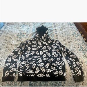 Nike Black and White Logo Hoodie